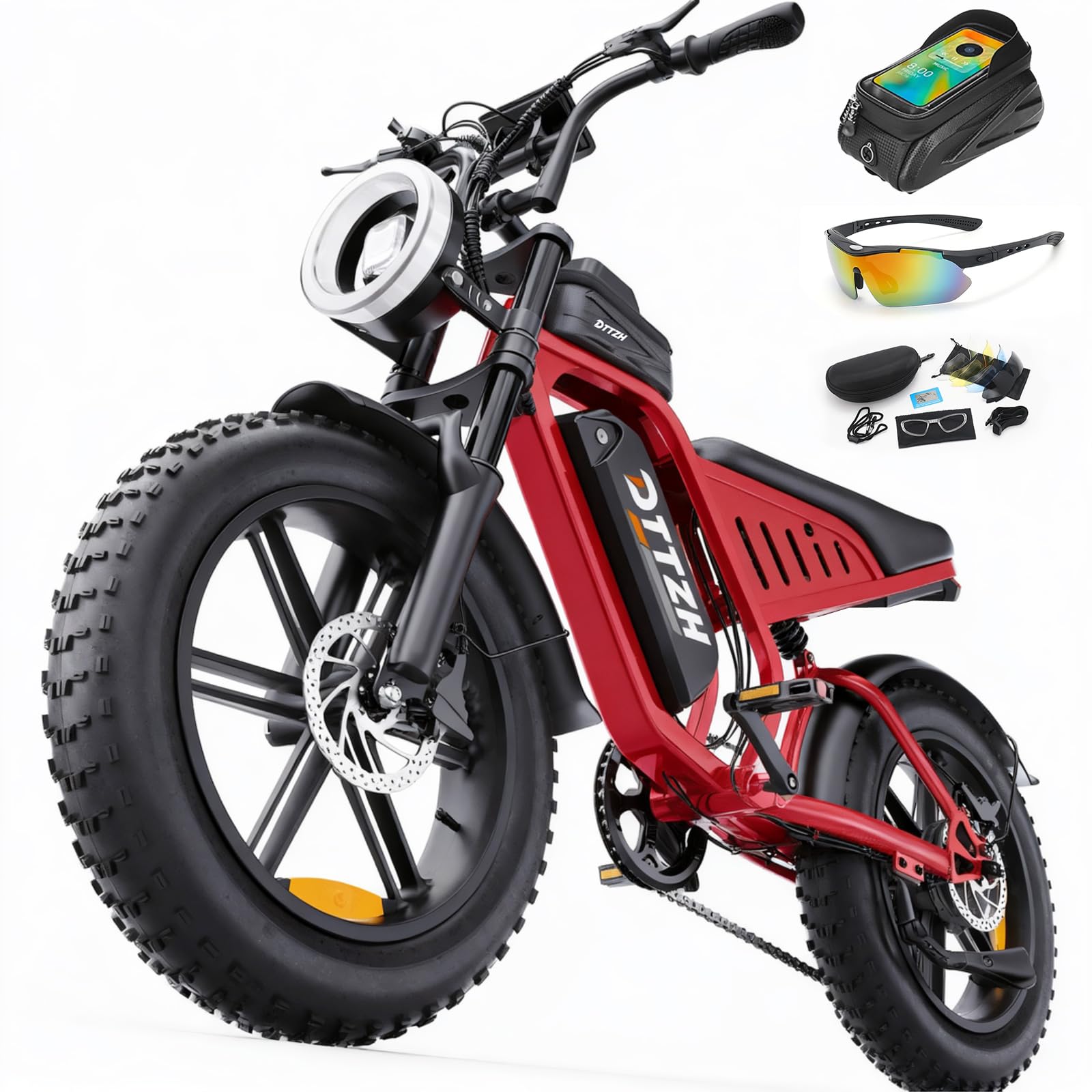 F6/F6S/F6PRO Electric Bike for Adults with NFC & Password Unlock, 5000/2000/1500W, 50/40/33MPH, 60V 30Ah, 48V 15/25Ah E-Bike, 100-60 Miles Electric Motorcycle, 20" Fat Tire Electric Dirt Bike