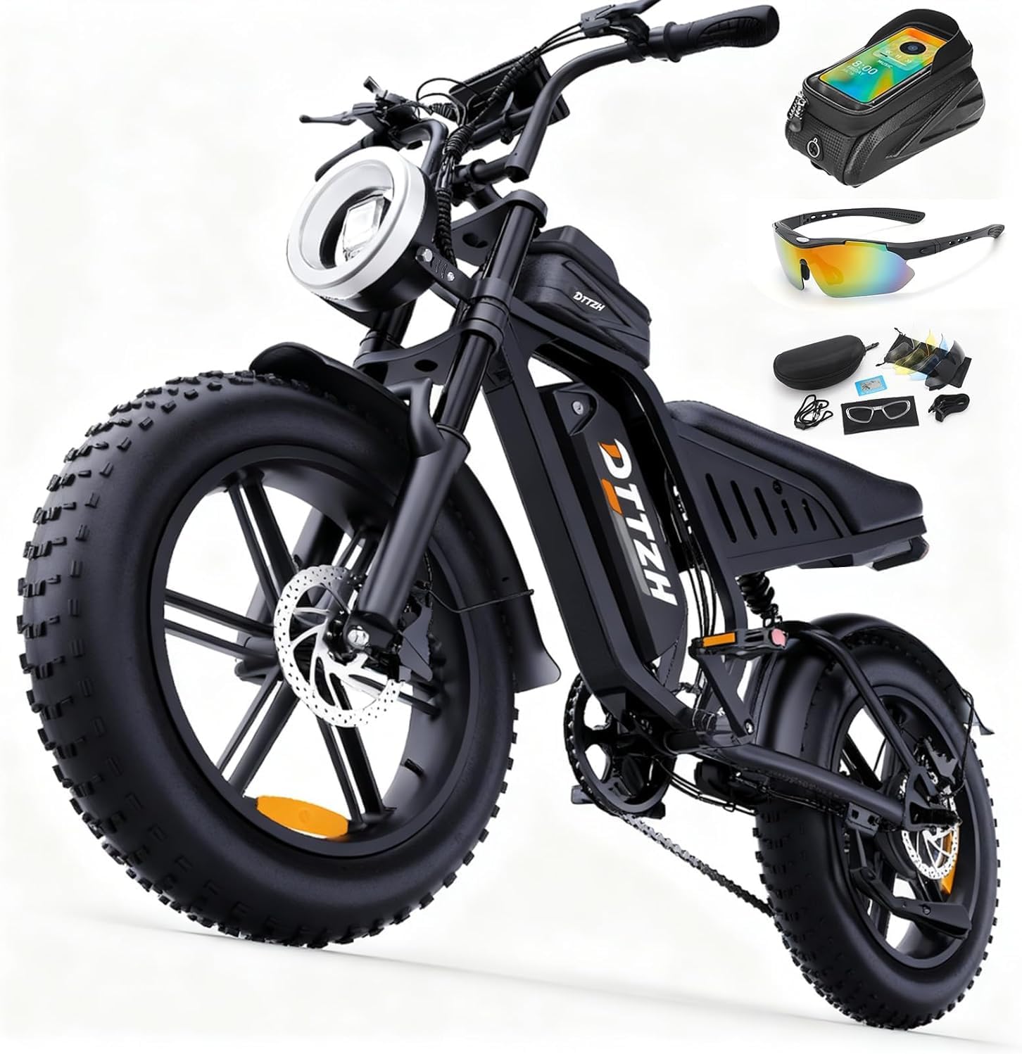 F6/F6S/F6PRO Electric Bike for Adults with NFC & Password Unlock, 5000/2000/1500W, 50/40/33MPH, 60V 30Ah, 48V 15/25Ah E-Bike, 100-60 Miles Electric Motorcycle, 20" Fat Tire Electric Dirt Bike