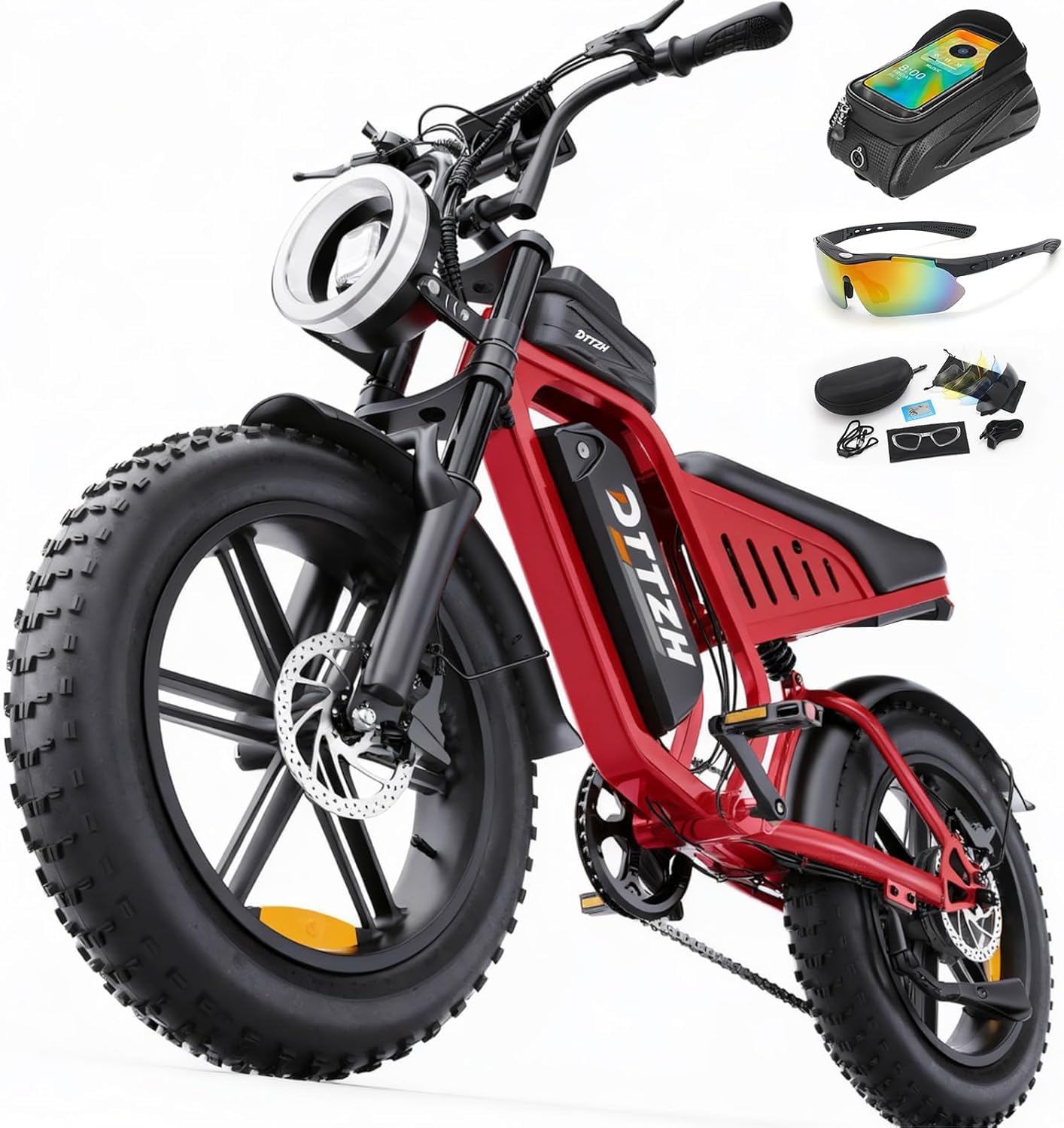F6/F6S/F6PRO Electric Bike for Adults with NFC & Password Unlock, 5000/2000/1500W, 50/40/33MPH, 60V 30Ah, 48V 15/25Ah E-Bike, 100-60 Miles Electric Motorcycle, 20" Fat Tire Electric Dirt Bike