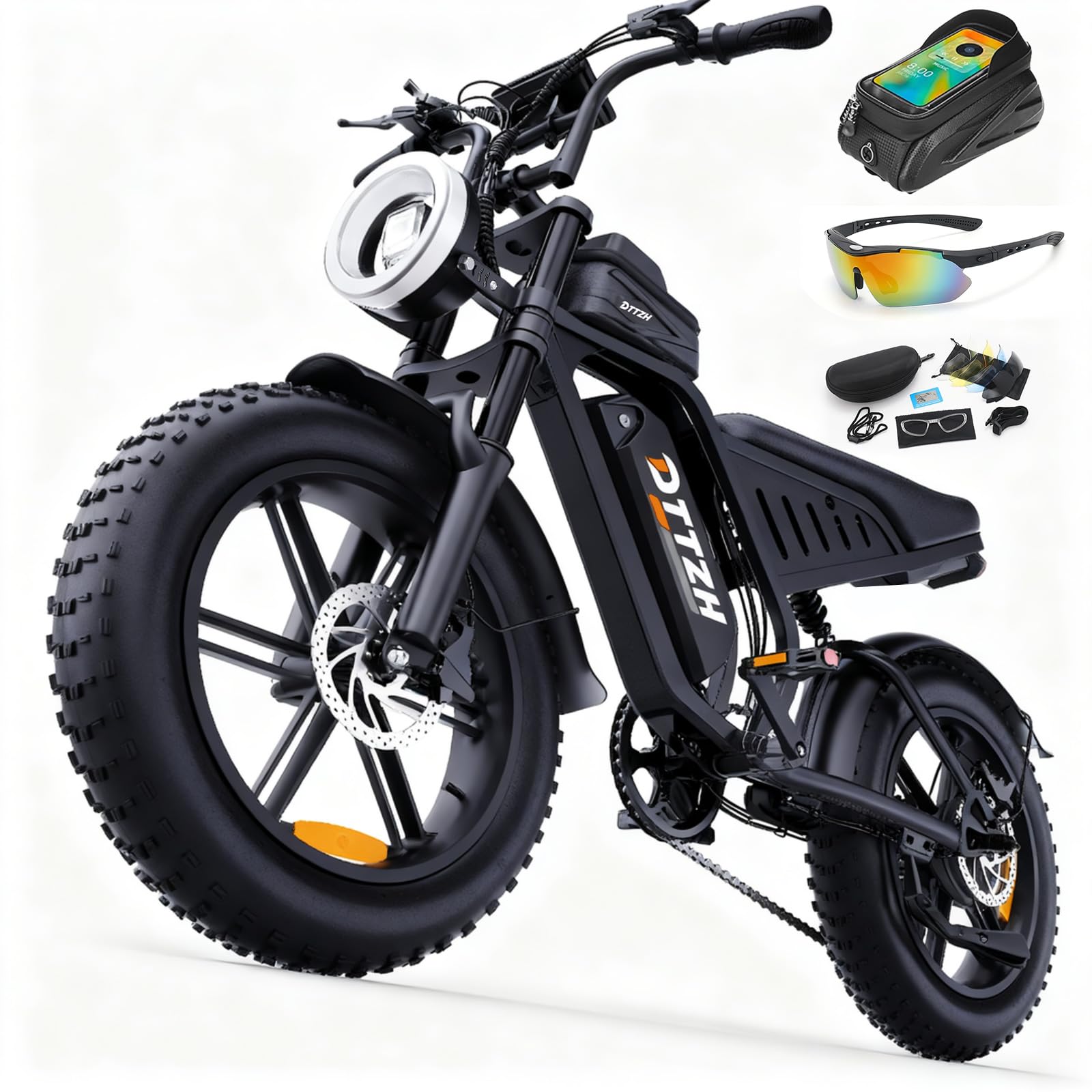 F6/F6S/F6PRO Electric Bike for Adults with NFC & Password Unlock, 5000/2000/1500W, 50/40/33MPH, 60V 30Ah, 48V 15/25Ah E-Bike, 100-60 Miles Electric Motorcycle, 20" Fat Tire Electric Dirt Bike