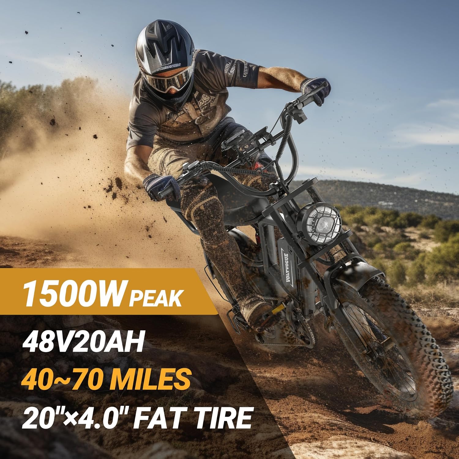 Electric ebike | Full Suspension | 31MPH Top Speed | Range 40-70 Miles | 48V 960Wh Removable Battery | LED Headlights | 20-Inch All-Terrain Fat Tires | UL 2849 Certified ebike