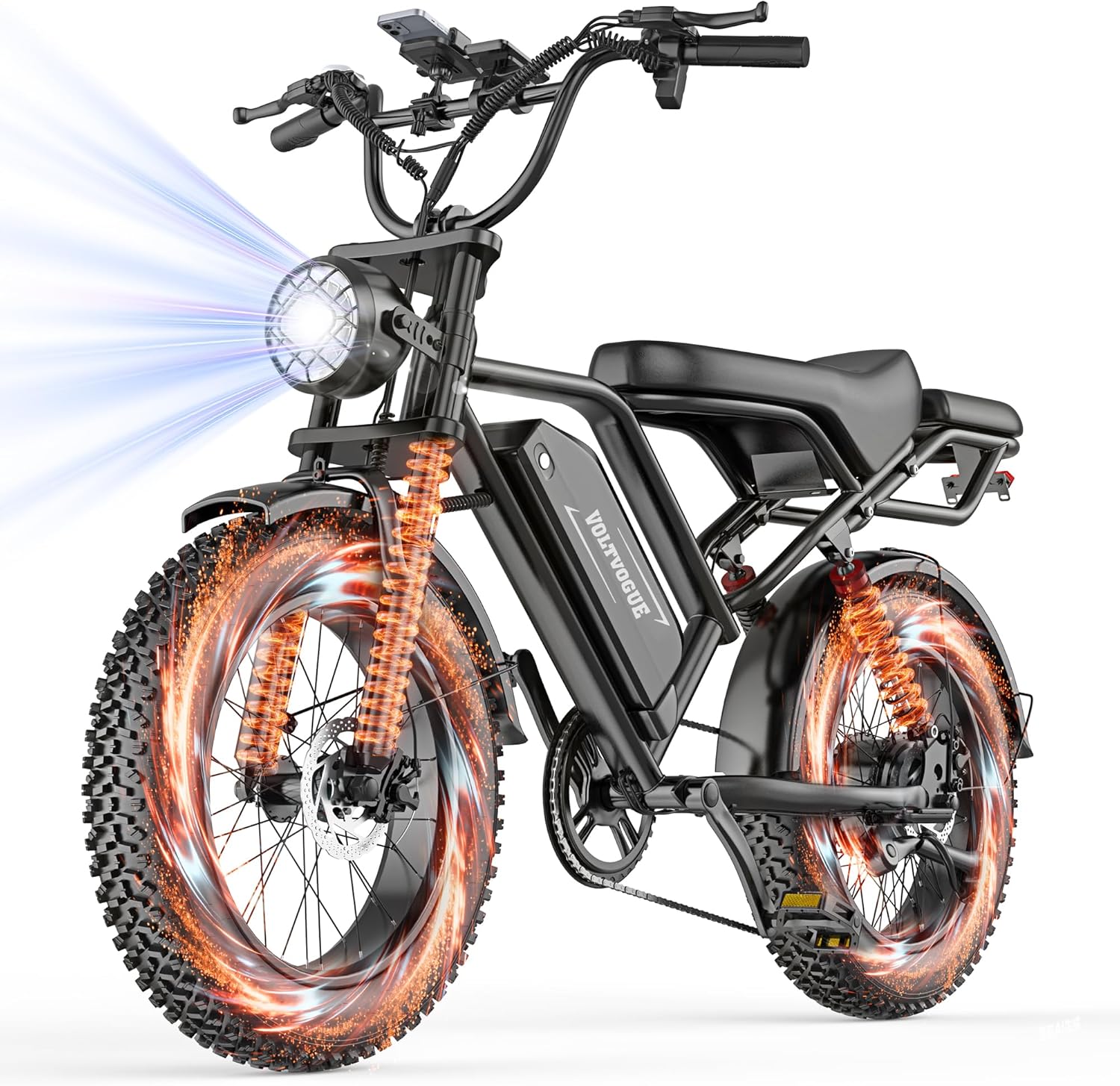 Electric ebike | Full Suspension | 31MPH Top Speed | Range 40-70 Miles | 48V 960Wh Removable Battery | LED Headlights | 20-Inch All-Terrain Fat Tires | UL 2849 Certified ebike